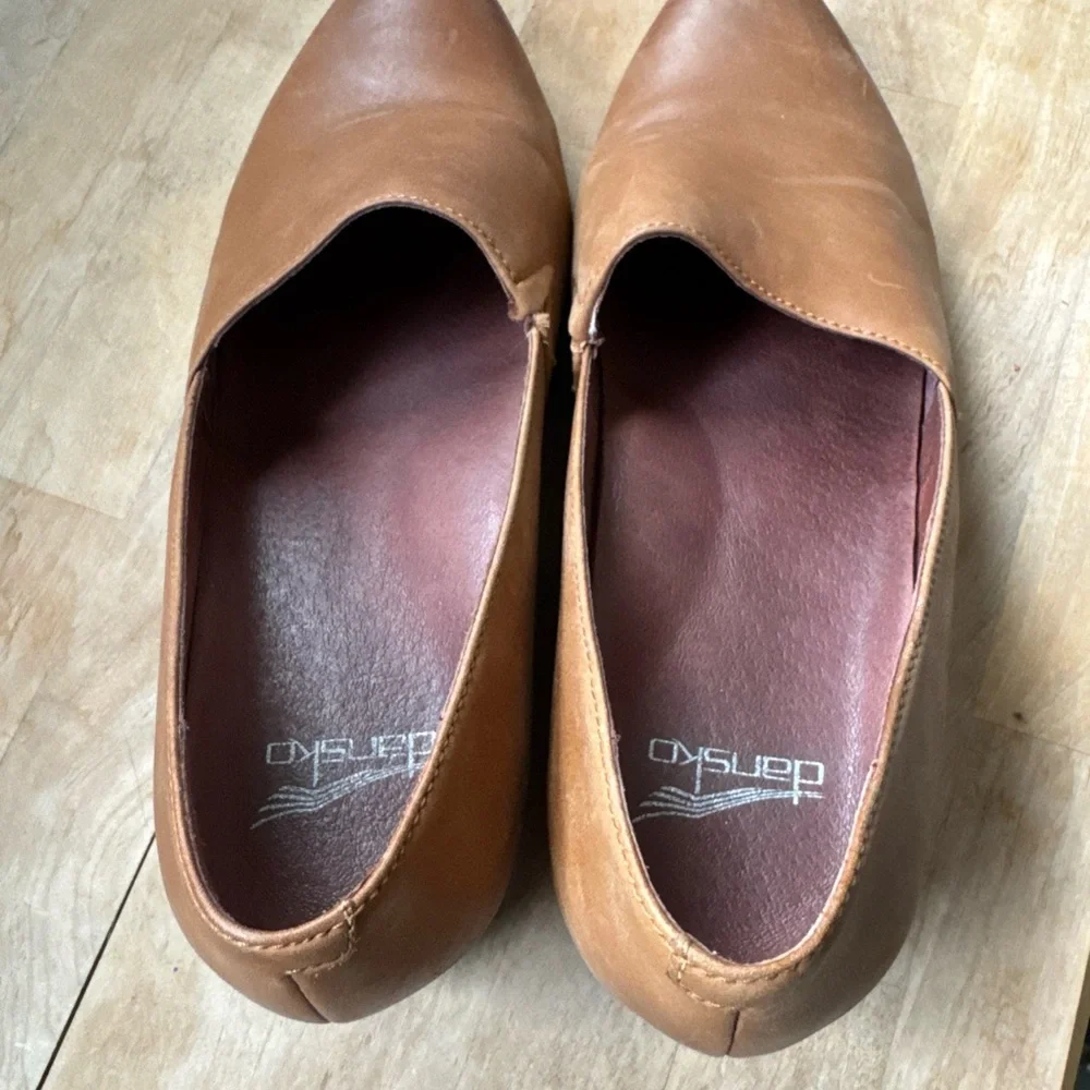 Dansko Shanda Luggage Waterproof Leather Wedge Heels 40 Womens Whiskey‎ Brown